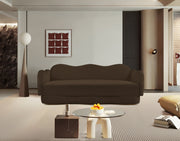 Bloom 82" Velvet Upholstered Upholstered Sofa in Brown - 44007Brown-S
