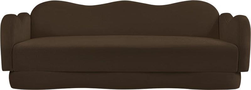 Bloom 82" Velvet Upholstered Upholstered Sofa in Brown - 44007Brown-S