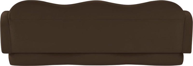 Bloom 82" Velvet Upholstered Upholstered Sofa in Brown - 44007Brown-S