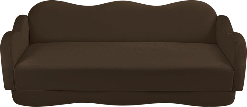 Bloom 82" Velvet Upholstered Upholstered Sofa in Brown - 44007Brown-S