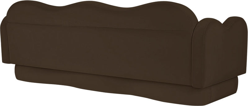 Bloom 82" Velvet Upholstered Upholstered Sofa in Brown - 44007Brown-S