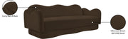 Bloom 82" Velvet Upholstered Upholstered Sofa in Brown - 44007Brown-S