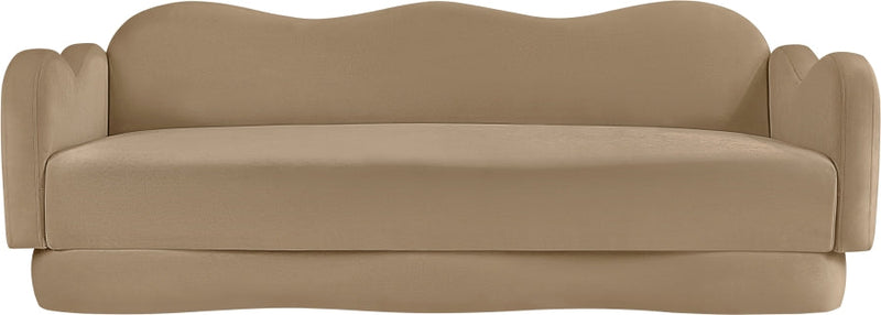 Bloom 82" Velvet Upholstered Upholstered Sofa in Camel - 44007Camel-S