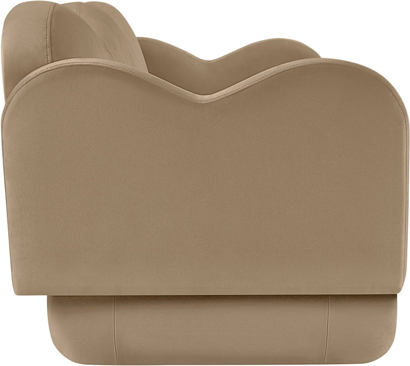 Bloom 82" Velvet Upholstered Upholstered Sofa in Camel - 44007Camel-S