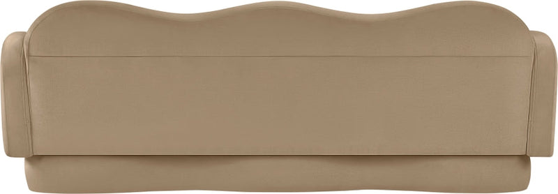 Bloom 82" Velvet Upholstered Upholstered Sofa in Camel - 44007Camel-S