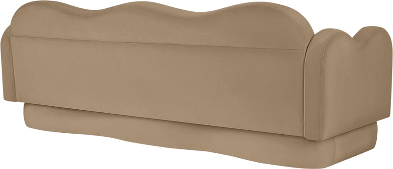 Bloom 82" Velvet Upholstered Upholstered Sofa in Camel - 44007Camel-S