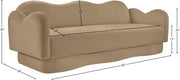 Bloom 82" Velvet Upholstered Upholstered Sofa in Camel - 44007Camel-S