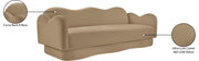 Bloom 82" Velvet Upholstered Upholstered Sofa in Camel - 44007Camel-S