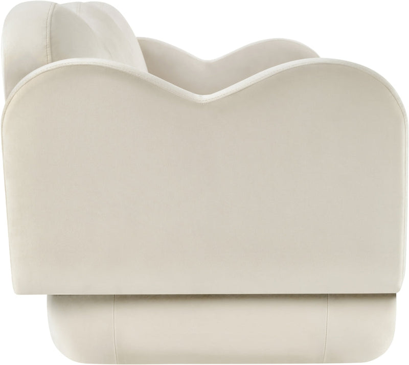 Bloom 82" Velvet Upholstered Upholstered Sofa in Cream - 44007Cream-S