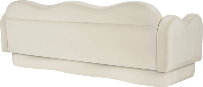Bloom 82" Velvet Upholstered Upholstered Sofa in Cream - 44007Cream-S