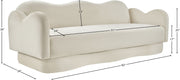 Bloom 82" Velvet Upholstered Upholstered Sofa in Cream - 44007Cream-S