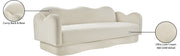 Bloom 82" Velvet Upholstered Upholstered Sofa in Cream - 44007Cream-S