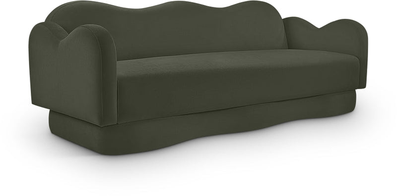 Bloom 82" Velvet Upholstered Upholstered Sofa in Green - 44007Green-S