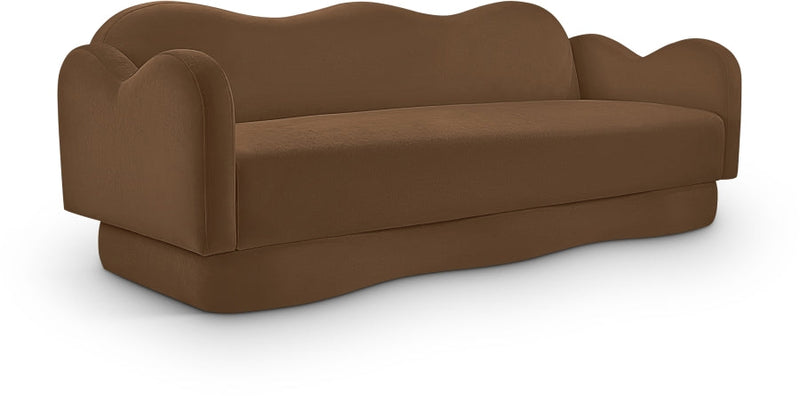 Bloom 82" Velvet Upholstered Upholstered Sofa in Saddle - 44007Saddle-S