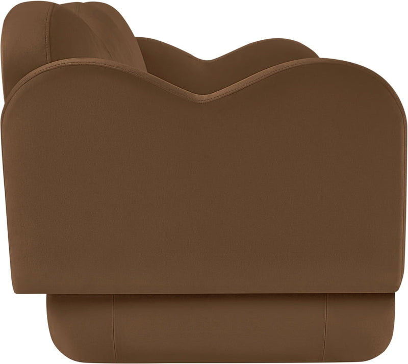Bloom 82" Velvet Upholstered Upholstered Sofa in Saddle - 44007Saddle-S
