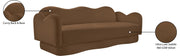 Bloom 82" Velvet Upholstered Upholstered Sofa in Saddle - 44007Saddle-S
