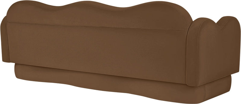 Bloom 82" Velvet Upholstered Upholstered Sofa in Saddle - 44007Saddle-S