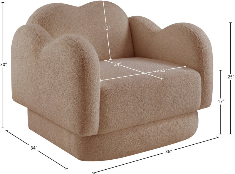 Bloom Teddy Fabric Upholstered Accent Chair in Beige - 44006Beige-C