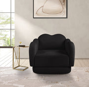 Bloom Teddy Fabric Upholstered Accent Chair in Black - 44006Black-C