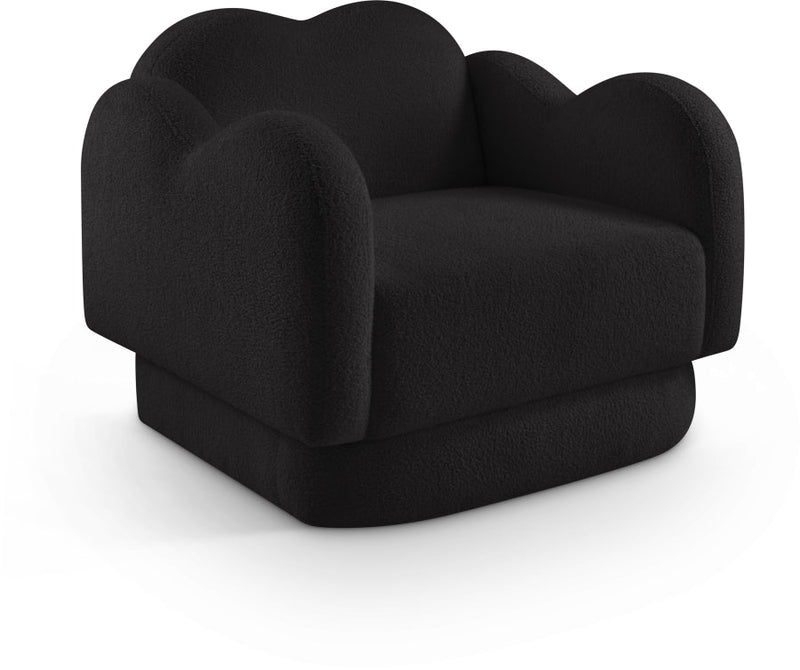 Bloom Teddy Fabric Upholstered Accent Chair in Black - 44006Black-C