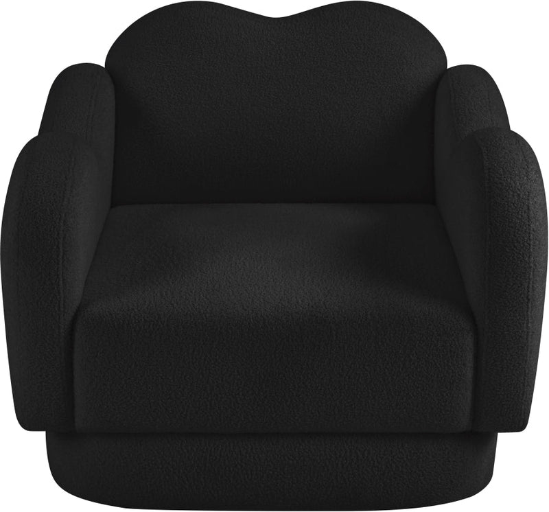 Bloom Teddy Fabric Upholstered Accent Chair in Black - 44006Black-C