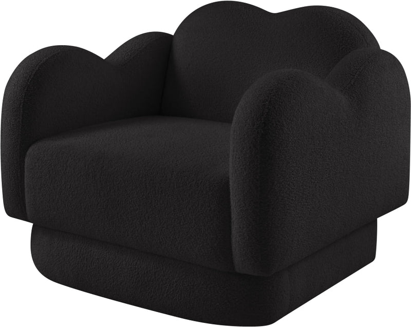 Bloom Teddy Fabric Upholstered Accent Chair in Black - 44006Black-C