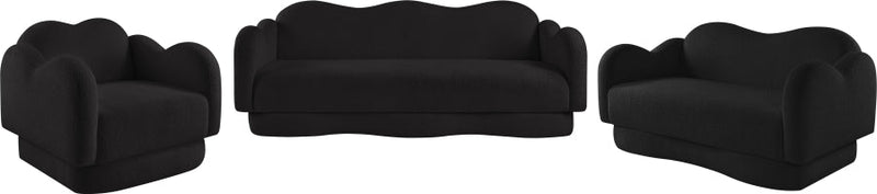 Bloom Teddy Fabric Upholstered Accent Chair in Black - 44006Black-C