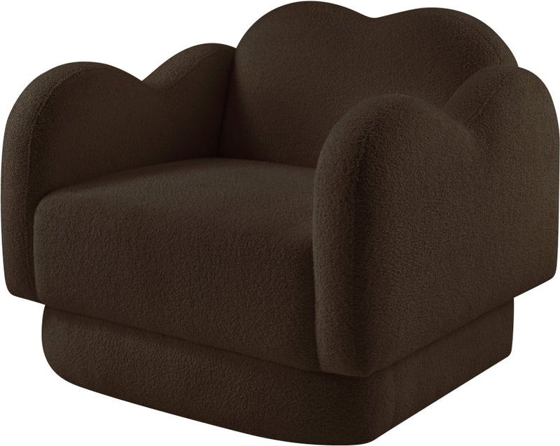 Bloom Teddy Fabric Upholstered Accent Chair in Brown - 44006Brown-C