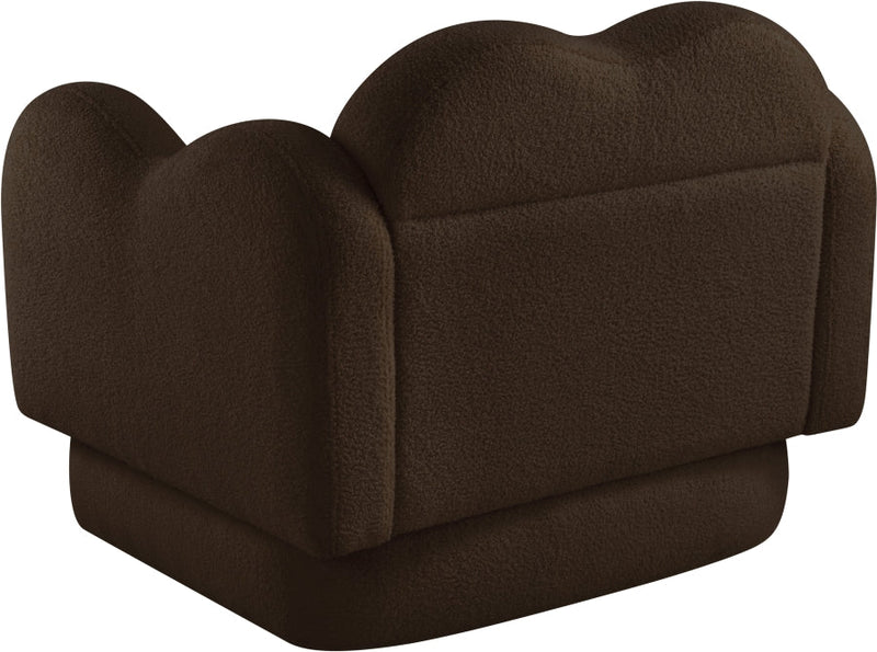 Bloom Teddy Fabric Upholstered Accent Chair in Brown - 44006Brown-C