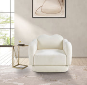 Bloom Teddy Fabric Upholstered Accent Chair in Cream - 44006Cream-C