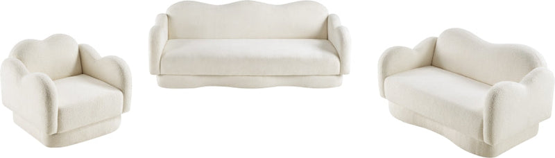 Bloom Teddy Fabric Upholstered Accent Chair in Cream - 44006Cream-C