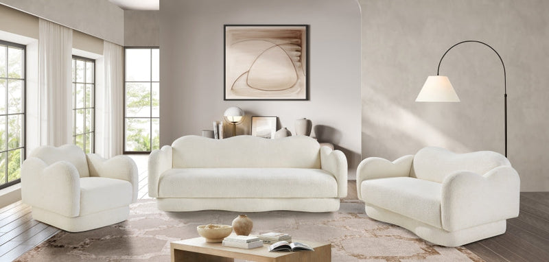 Bloom Teddy Fabric Upholstered Accent Chair in Cream - 44006Cream-C