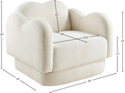 Bloom Teddy Fabric Upholstered Accent Chair in Cream - 44006Cream-C