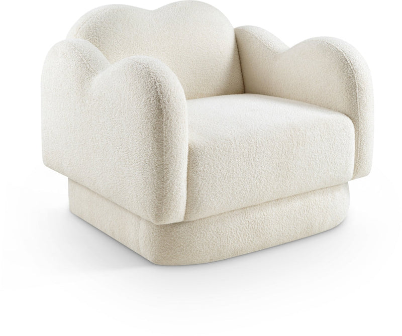 Bloom Teddy Fabric Upholstered Accent Chair in Cream - 44006Cream-C