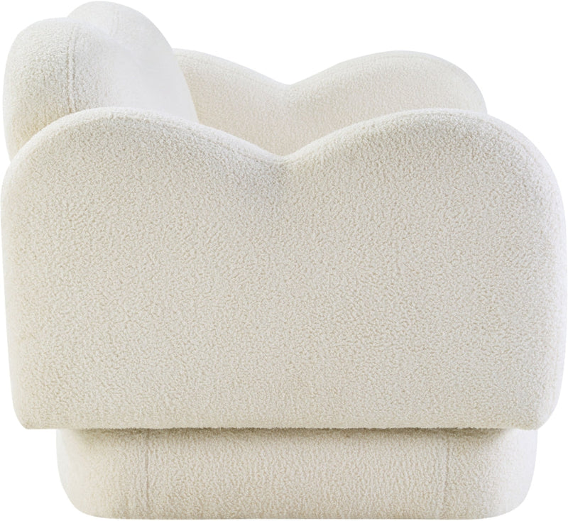 Bloom Teddy Fabric Upholstered Accent Chair in Cream - 44006Cream-C
