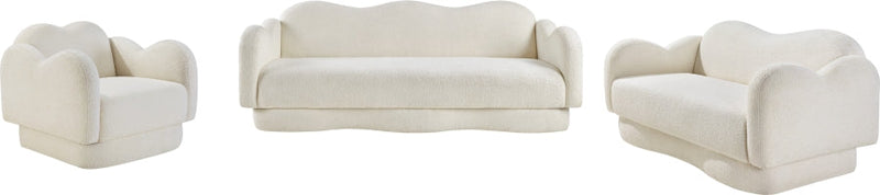 Bloom Teddy Fabric Upholstered Accent Chair in Cream - 44006Cream-C