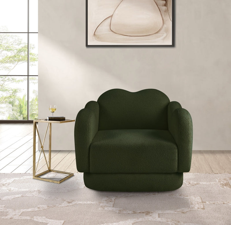 Bloom Teddy Fabric Upholstered Accent Chair in Green - 44006Green-C