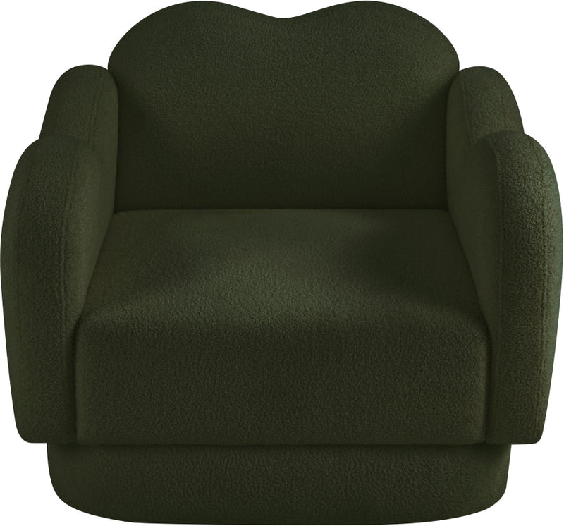 Bloom Teddy Fabric Upholstered Accent Chair in Green - 44006Green-C