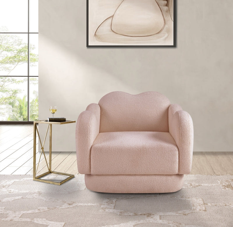 Bloom Teddy Fabric Upholstered Accent Chair in Pink - 44006Pink-C