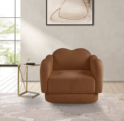 Bloom Teddy Fabric Upholstered Accent Chair in Saddle - 44006Saddle-C