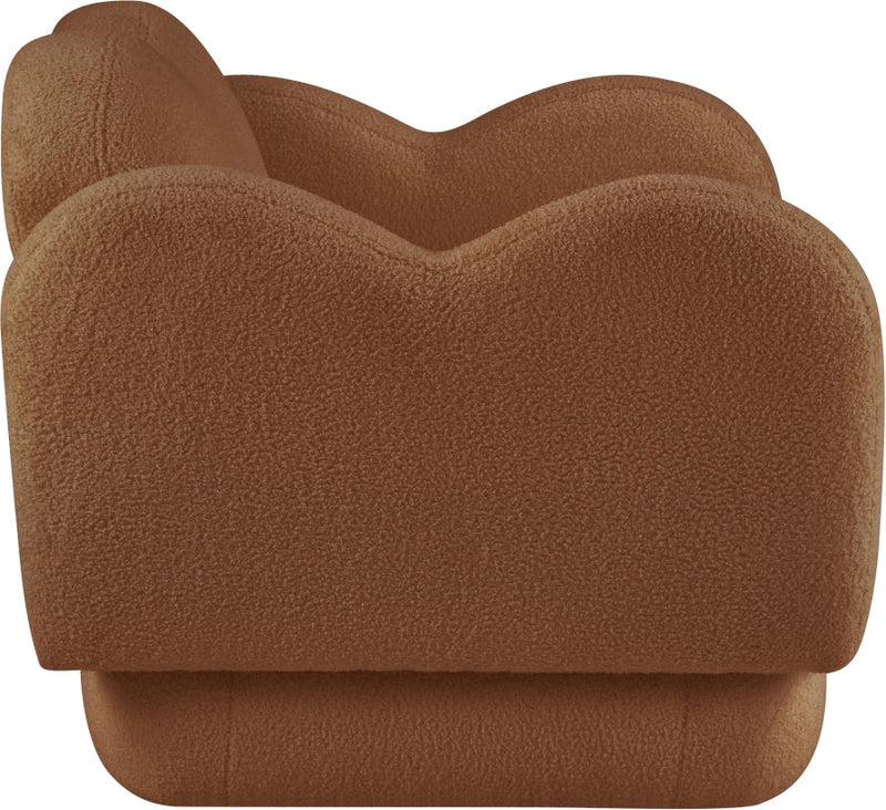 Bloom Teddy Fabric Upholstered Accent Chair in Saddle - 44006Saddle-C