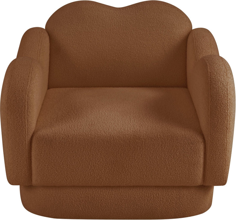 Bloom Teddy Fabric Upholstered Accent Chair in Saddle - 44006Saddle-C