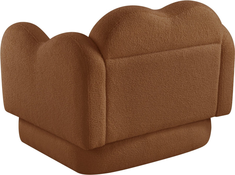 Bloom Teddy Fabric Upholstered Accent Chair in Saddle - 44006Saddle-C
