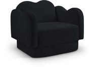 Bloom Velvet Upholstered Accent Chair in Black - 44007Black-C
