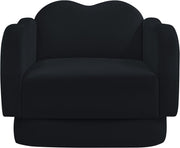 Bloom Velvet Upholstered Accent Chair in Black - 44007Black-C