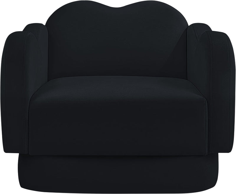 Bloom Velvet Upholstered Accent Chair in Black - 44007Black-C