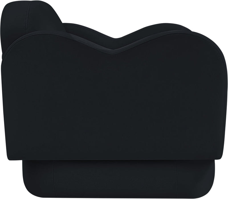 Bloom Velvet Upholstered Accent Chair in Black - 44007Black-C