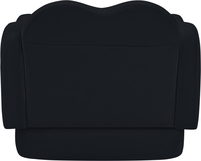 Bloom Velvet Upholstered Accent Chair in Black - 44007Black-C