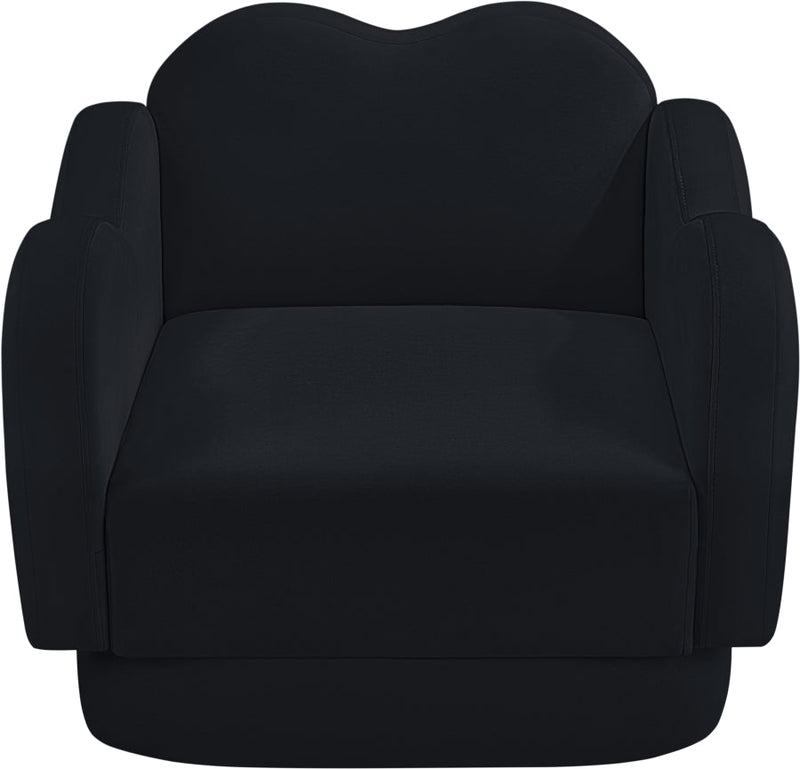 Bloom Velvet Upholstered Accent Chair in Black - 44007Black-C