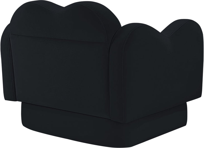 Bloom Velvet Upholstered Accent Chair in Black - 44007Black-C